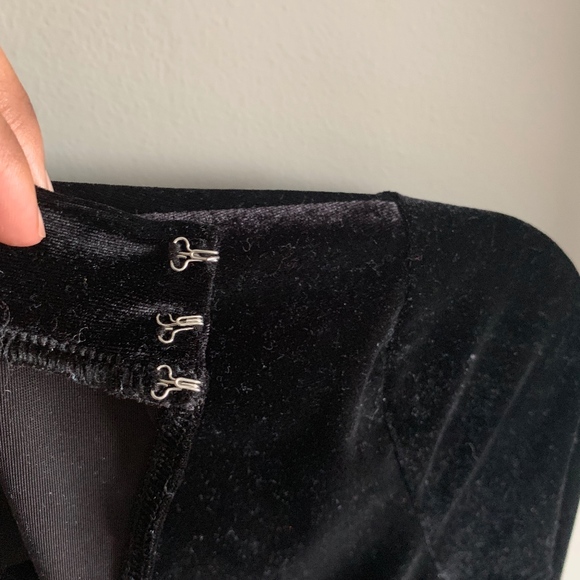 Black Velvet Backout Mini Dress - Picture 3 of 3